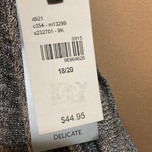 NWT Lane Bryant Silver Metallic blouse with drop back - Picture 4 of 5